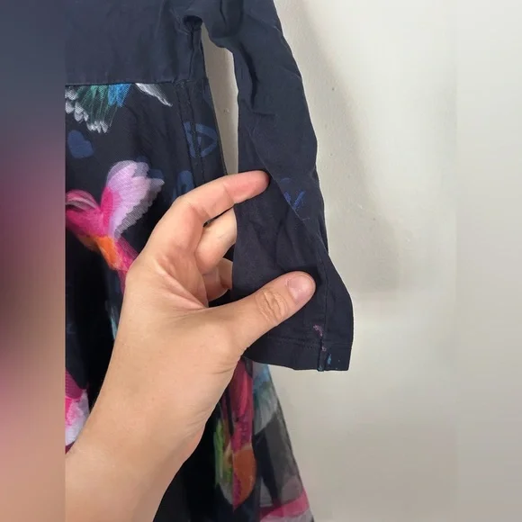 Desigual Kids' Navy Dress Hummingbird Size 3/4 - Picture 9 of 9